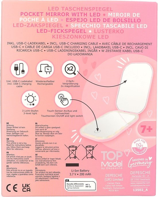 TOPMODEL LED ZAKSPIEGEL BEAUTY AND ME - 8 3 - 0013502