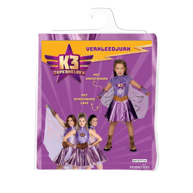 K3 VERKLEEDJURK - SUPERHELDEN - 9-11J. - 810 5383 - 810-5383