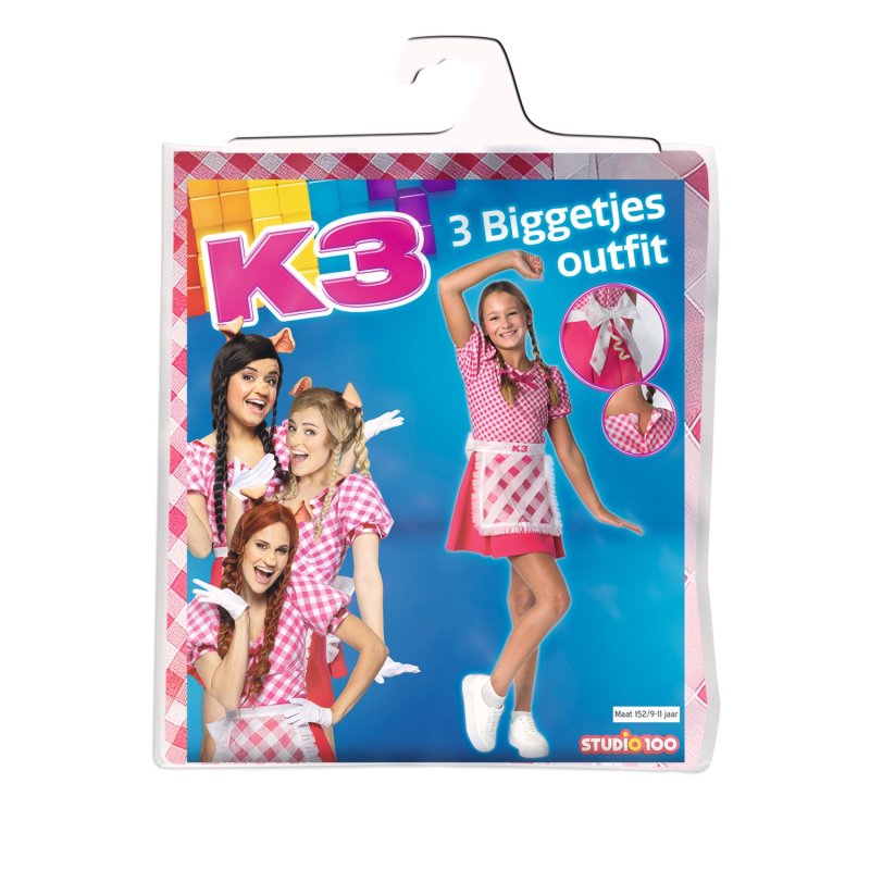 K3 VERKLEEDJURK 3 BIGGETJES 9-11 JAAR - 810 7500 - 810-7500