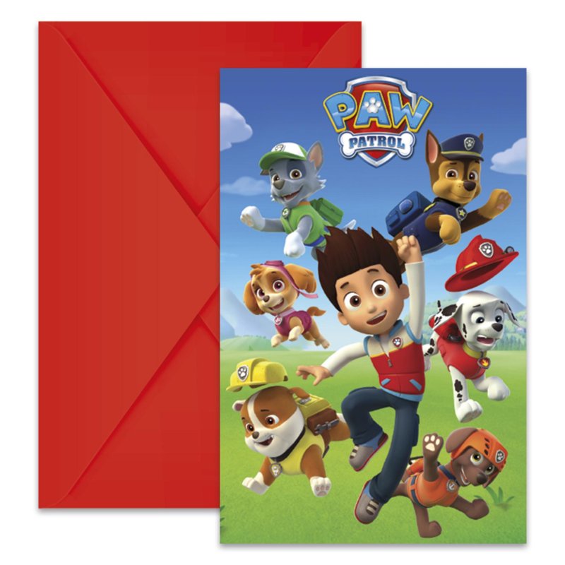 PAW PATROL UITNODIGINGEN 6 STUKS - 834 9441 - 834-9441