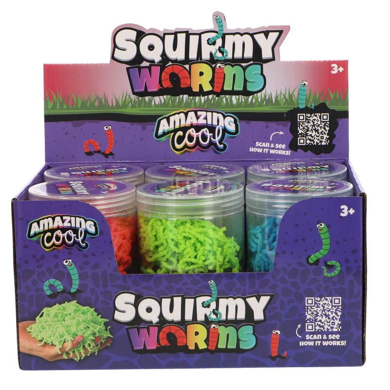 AMAZING COOL SQUIRMY WORMS IN POT 3  ASS - 861 2507 - 861-2507