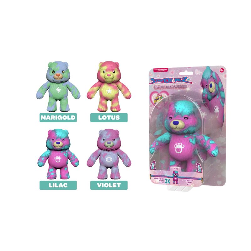 STRETCHAPALZ TIE DYE BEARS 14 CM 4 ASSOR - 861 3089 - 861-3089