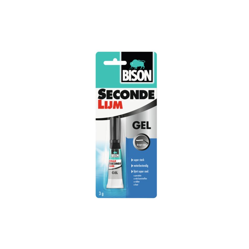BISON SECONDELIJM GEL 3 G TUBE KAART - 8710439034454 - 8710439034454