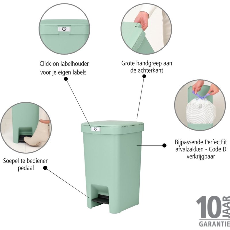 BRABANTIA STEP UP PEDAALEMMER 16L JGROEN - 8710755800320 3 - 800320