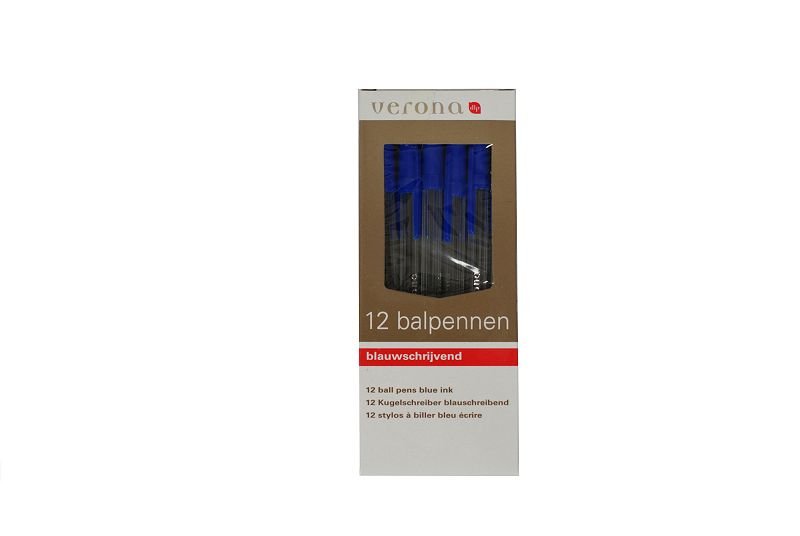 VERONA BALPENNEN BLAUW 12 STUKS - 8712417012522 - 0498031