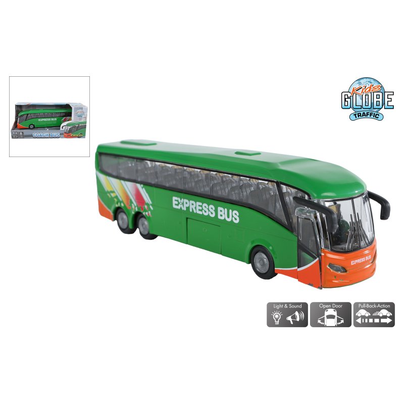 KIDS GLOBE BUS DIE CAST LICHT EN GELUID - 8713219557174 - 510432