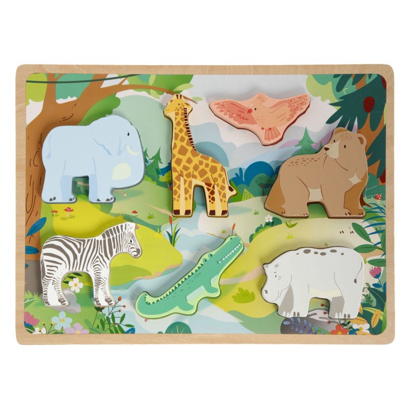 PUZZEL HOUT 3D 30X22X9CM BOERDERIJ/JUNGL - 8715427186641 - 603-6634