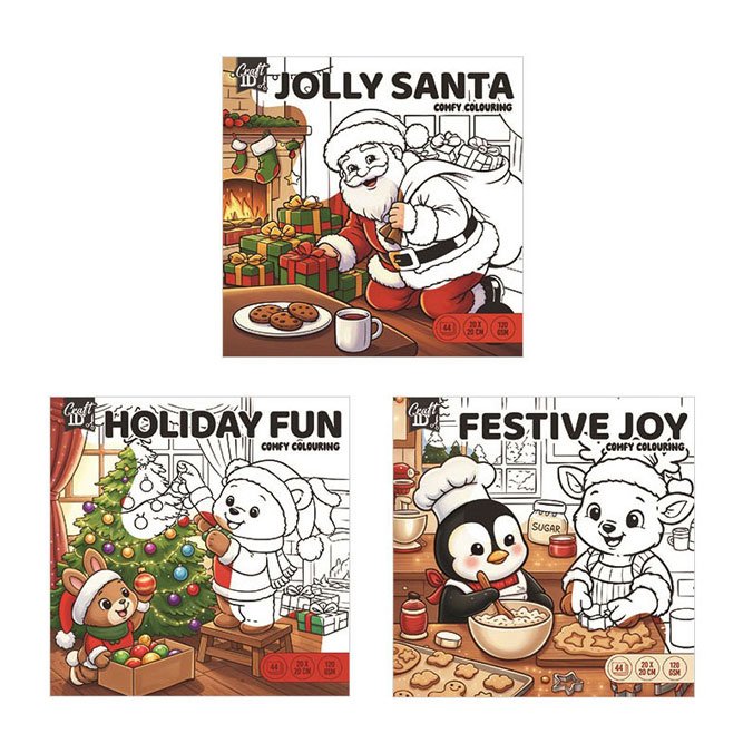 KLEURBOEK XMAS CUTE&amp;COMFY 20X20 ASSORTI - 8715427195384 - 655-9536