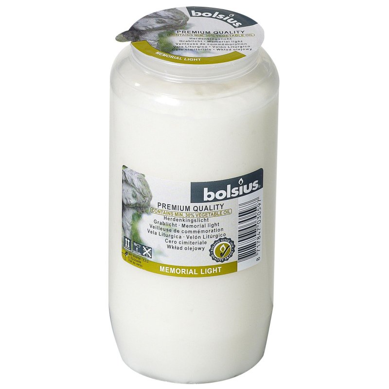 BOLSIUS HERDENKINGSLICHT WIT NR7 - 8717847030597 - 8717847030351