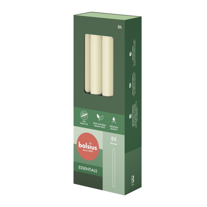 BOLSIUS DINERKAARS 230/20 8 STUKS - IVOO - 8717847159861 - 8717847159861