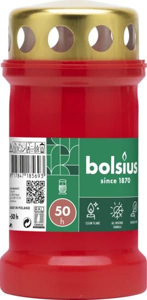 BOLSIUS HERDENKINGSLICHT ROOD MET DEKSEL - 8717847185693 - 160-5693