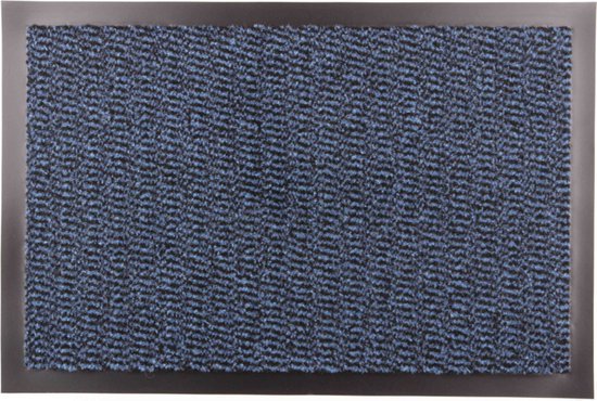 SCHOONLOOPMAT 40X60 BLAUW RUBBER RAND - 8718274933666 - *0010178560