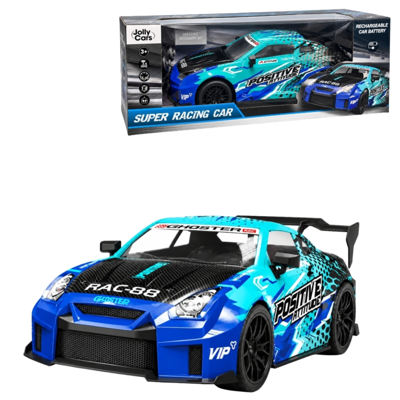JOLLYCARS SUPER RACING CAR BU/GN - 8719075498866 - JWRCC-SUPCBG