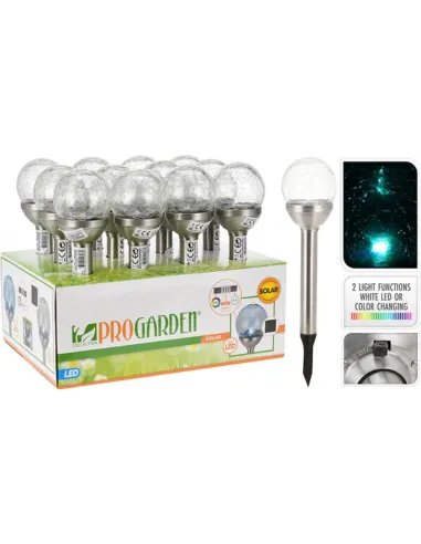 SOLARLAMP GLAZEN BOL INSTELBAAR LICHT - 8719202162660 - DX9200400