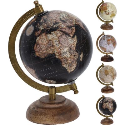 WERELDBOL OP HOUTEN VOET 25CM - 8719202605594 - *0010217750