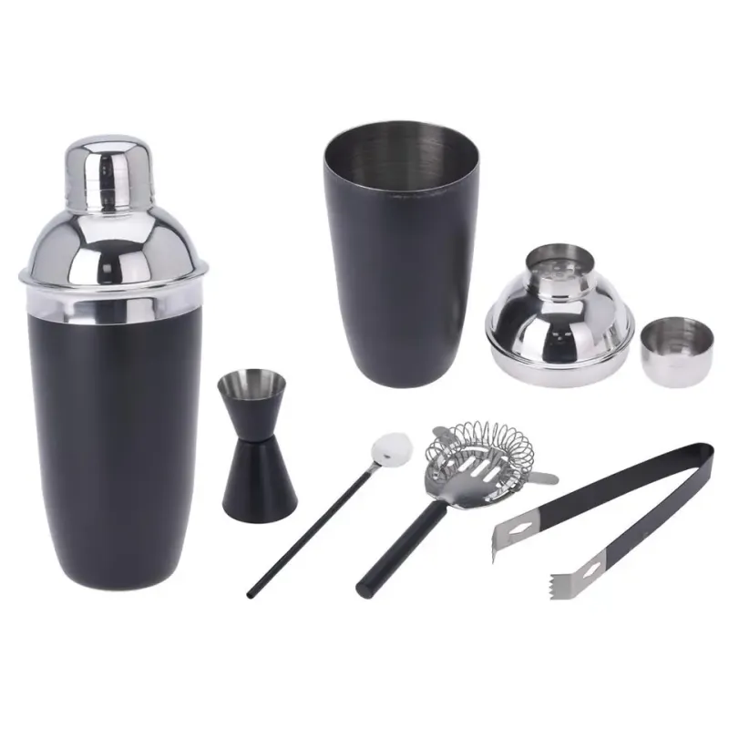 COCKTAIL SHAKER SET 5-DELIG ZWART - 8719987465864 1 - A12405590
