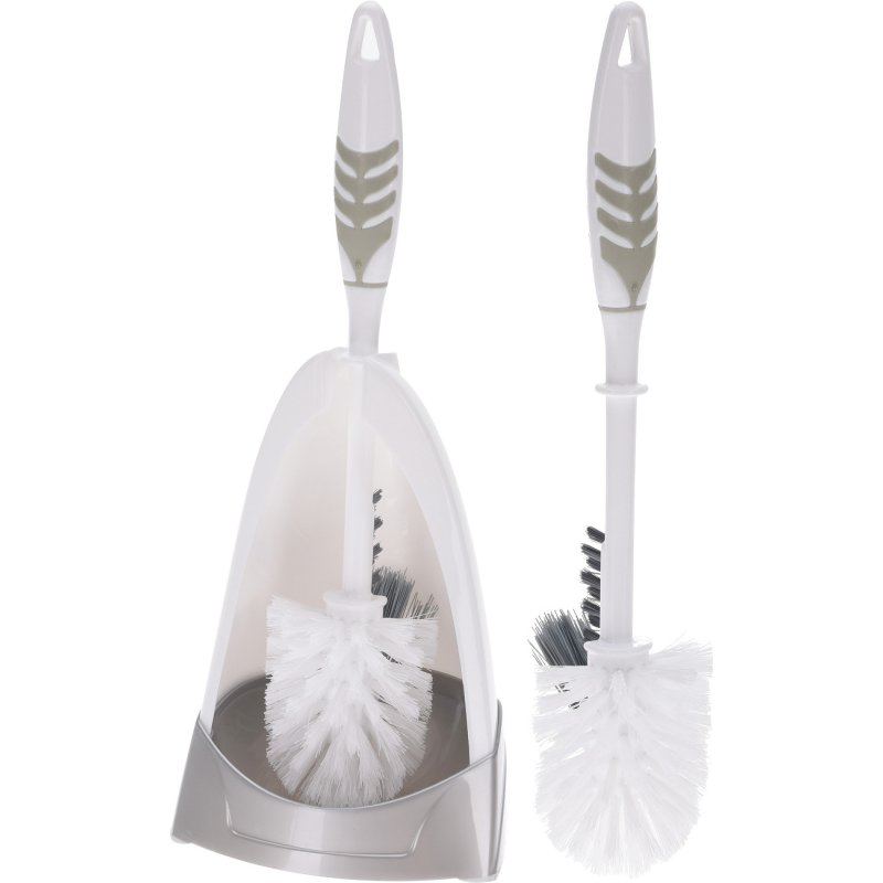 TOILETBORSTEL MET HOUDER WIT /GRIJS - 8719987749827 - 8719987749827