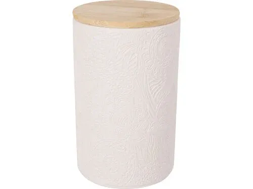 VOORRAADPOT WHITE &amp; WOOD 800ML - 8721037361705 - 529003640