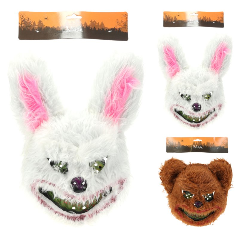 HALLOWEEN FLUFFY MASK BUNNY OF BEAR - 8721037443531 - *0010265618