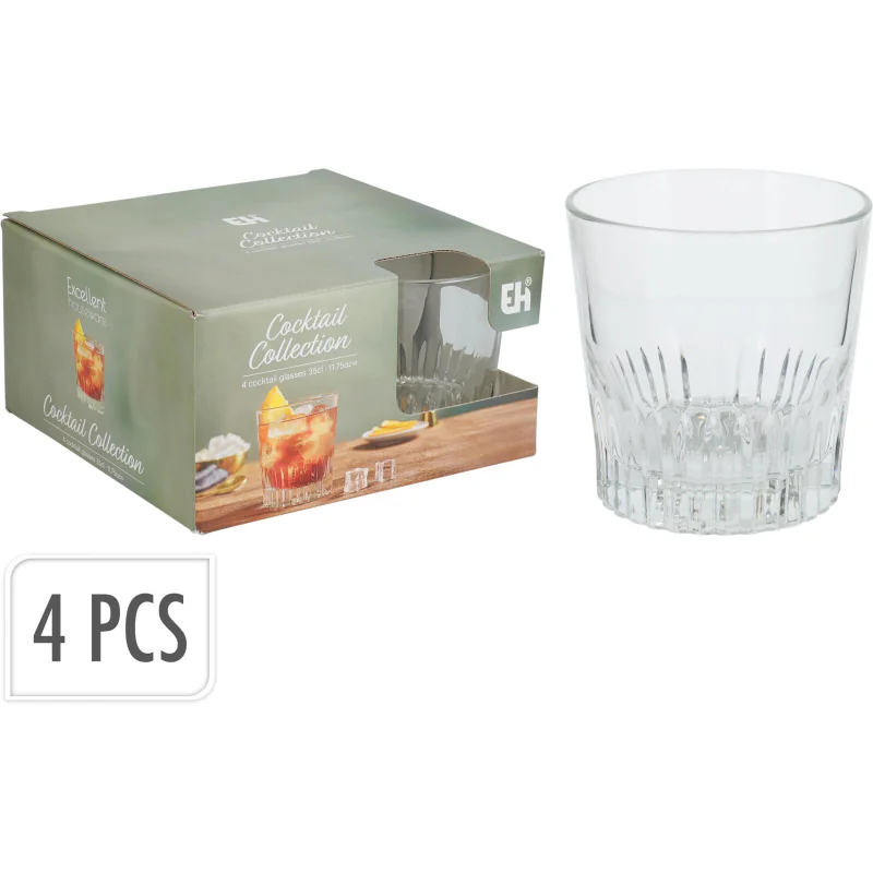 EH DRINKGLAS 4ST COCKTAIL STYLE 350ML - 8721037643320 - CC7002010