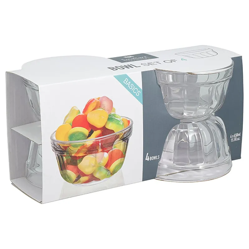 SCHAALTJES GLAS SET VAN 4 4X460ML - 8721037754071 - YE9000540