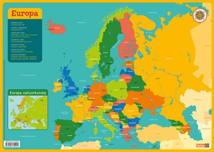 EDUCATIEVE ONDERLEGGER: KAART EUROPA - 9789044754902 - 0280509