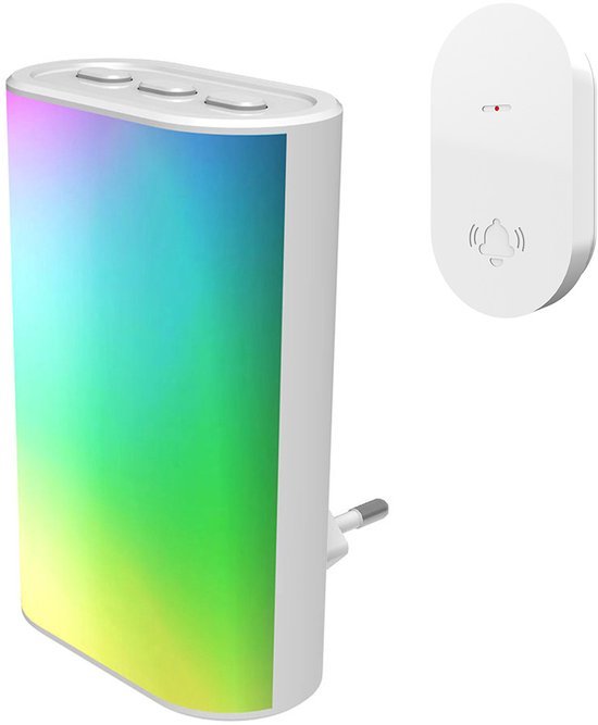 DEURBELSET DRAADLOOS MET LED PLUG IN - Bel - *0010259800