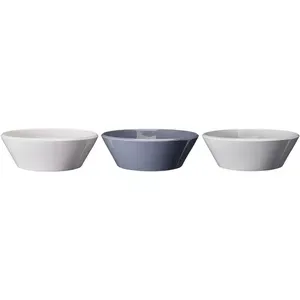 SIAKI SCHAAL PORSELEIN NATURE 25CMX8H - Cookinglife saladeschalen siaki wit blauw grijs o 25 cm porselein 3 stuks - Q05000190