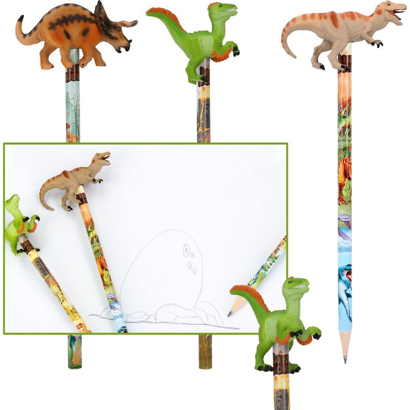 DINO WORLD POTLOOD MET DINO TOPPER - Dino pen - 0012099