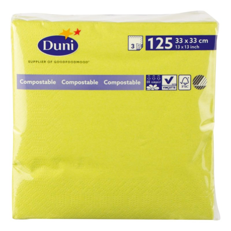 DUNI SERVETTEN YELLOW 3-LAAGS - Large - 104059