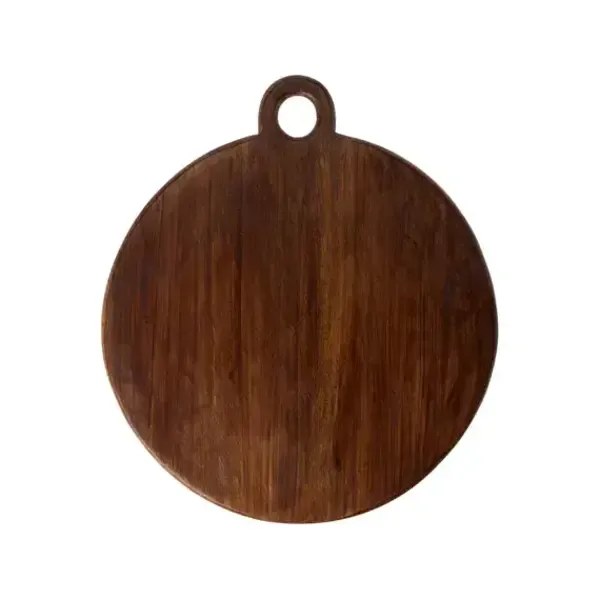 EH SERVEERPLANK TEAK ROND 40CMM - Snijplank serveerplank 40cm rond teakhout - J18000120
