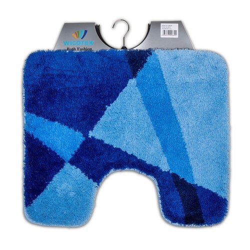 TOILETMAT 50X60 CM. ACRYL BLAUW GESTREEP - Toiletmat blauw gestreept 50x60cm - 61-02