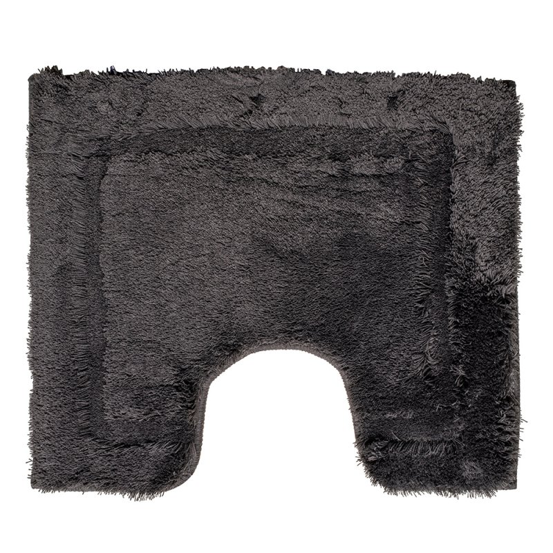TOILETMAT 50X60 CM. ACRYL DONKER GRIJS U - Toiletmat uni donker grijs 50x60cm - 64-1