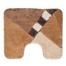 TOILETMAT 50X60 CM. ACRYL BEIGE GEBLOKT - Toiletmat - 61-06